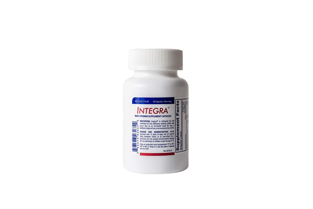 Integra (90)- 철 보충교재 비타민 C- 철 Fumarate & 다당류 철 Complex
