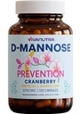 Cranberry D Mannose 캡슐 - Cranberry, Hibiscus & Dandelion, 2000 mg / Day가있는 D Mannose - Urinary Tract Health & Comfort - 120 Veggie 캡슐 지원