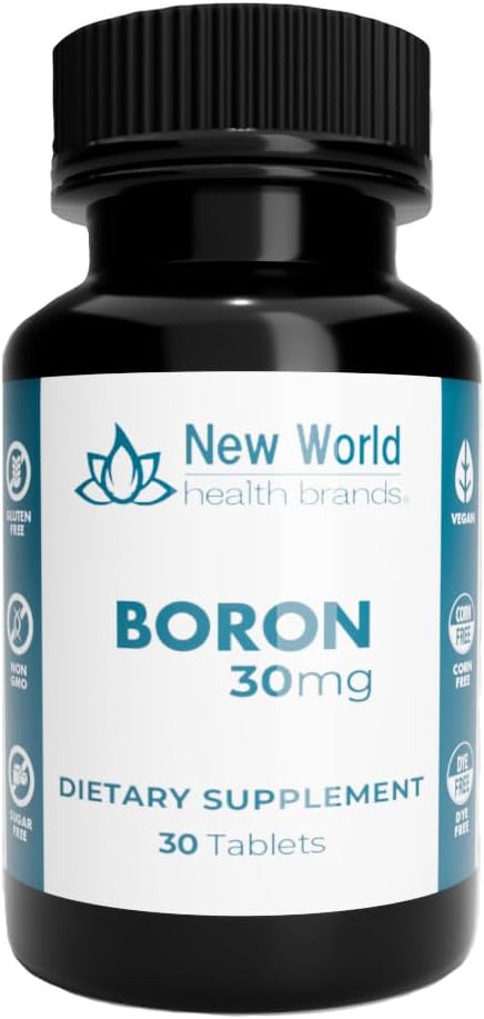 붕소 30mg 무기물 보충교재 - 연약한 압박되는 정제 갑상선 지원 빠른 흡수 공식 (30)