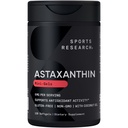 Sports Research Triple Strength Astaxanthin Supplement (6mg), 산화 방지제 활동, 피부 및 눈 건강 지원을위한 유기 코코넛 오일 - Non-GMO Verified & Gluten Free - 120 Softgels