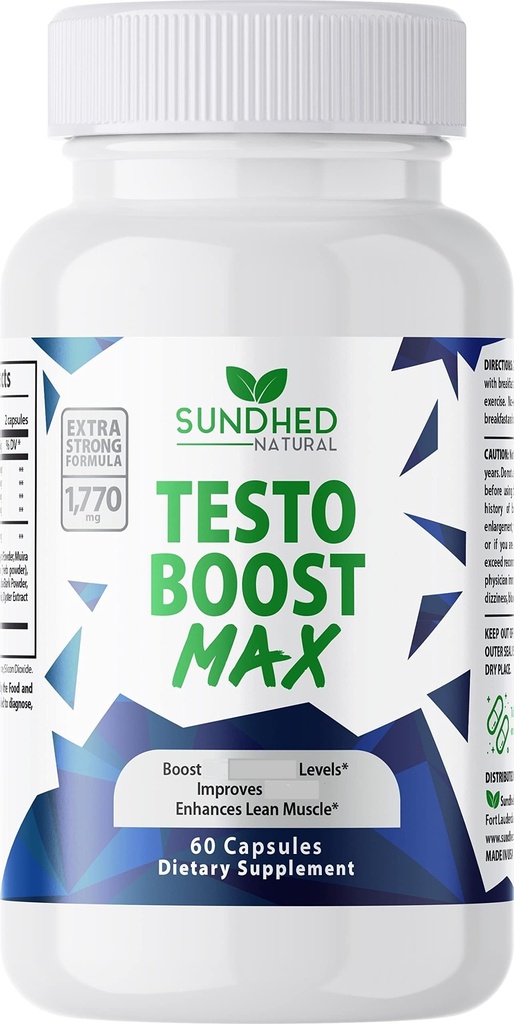 Testo Boost Max - 남성용 천연 체력 부스터 - Fortified Natural Energy, Stamina 및 Strength Booster