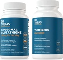 Tobias Turmeric Curcumin 및 Liposomal Glutathione 박사 - 관절 건강, 면역 기능 및 피부 활력 지원 - Vegan, Non-GMO