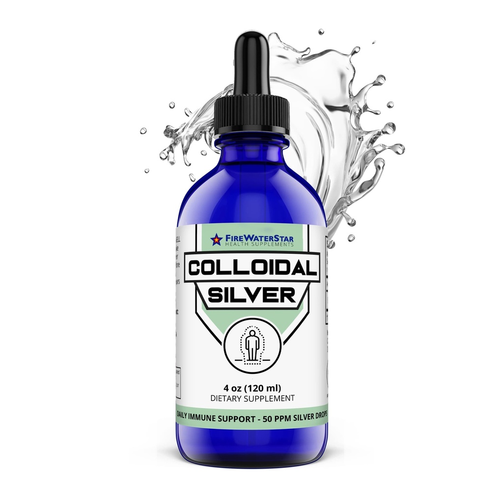 FWS Colloidal는, 액체는 하락, 99.99% 순수한 은, 4개 oz 유리병, 60의 서빙 (2 달 공급), 쉬운과 편리한 서빙을 위해 집중되는 50 ppm