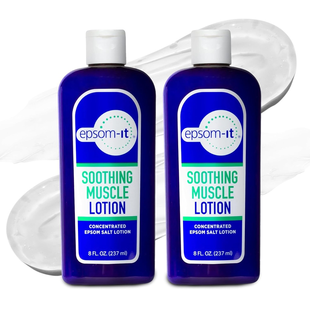 EPSOM-IT Soothing 근육 로션 - Epsom 소금 마그네슘 황산 크림 Arnica 근육 Stiffness, Topical Magnesium Lotion, 다리, 무릎 및 발, 8.0 oz에 대 한 안락 제공., 2-Pack