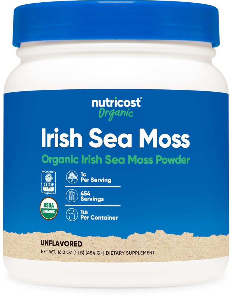 Nutricost Organic Irish Moss Powder (1 LB) - 글루텐 무료, 비 GMO, 채식 친화적 인