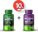 ORZAX는 Palmetto 2000 mg 120 Vegatable 캡슐과 우유 이틀 플러스 다 델리온 120 Vegatable 캡슐, 번들