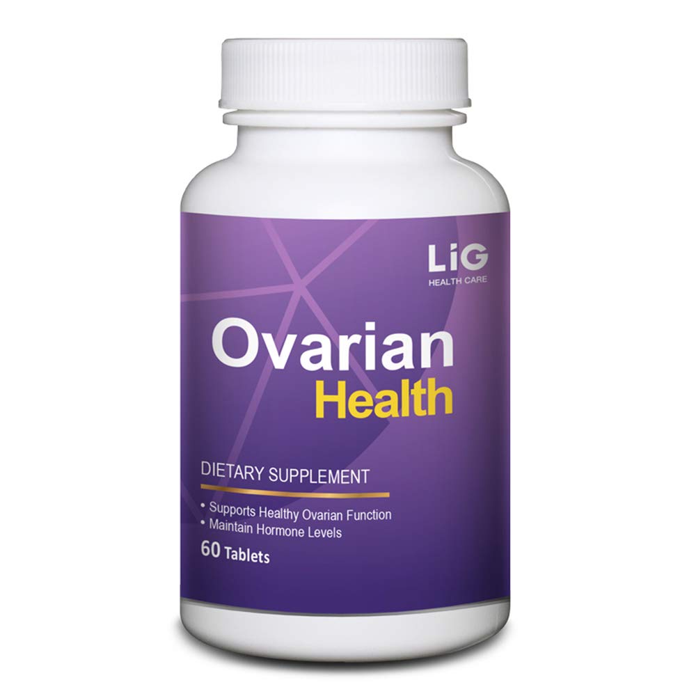 LIG Ovarian Health - 자연 보충 (60 정제) - 수축 타원형 - 균형 호르몬 레벨 - Ovarian Health 유지 - Honeysuckle Flower