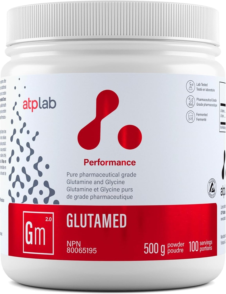 ATP LAB | 글루타민 500g | 순수한 약제 급료 글루타민과 글리신. 글루타민과 글리신의 최고의 조합.