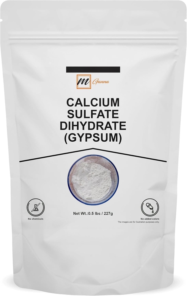 100% 순수한 칼슘 황산염 Dihydrate (음식 급료) - 굽기를 위한 석고 분말, 물 처리 및 화장용 정립 0.5 lbs/227 g