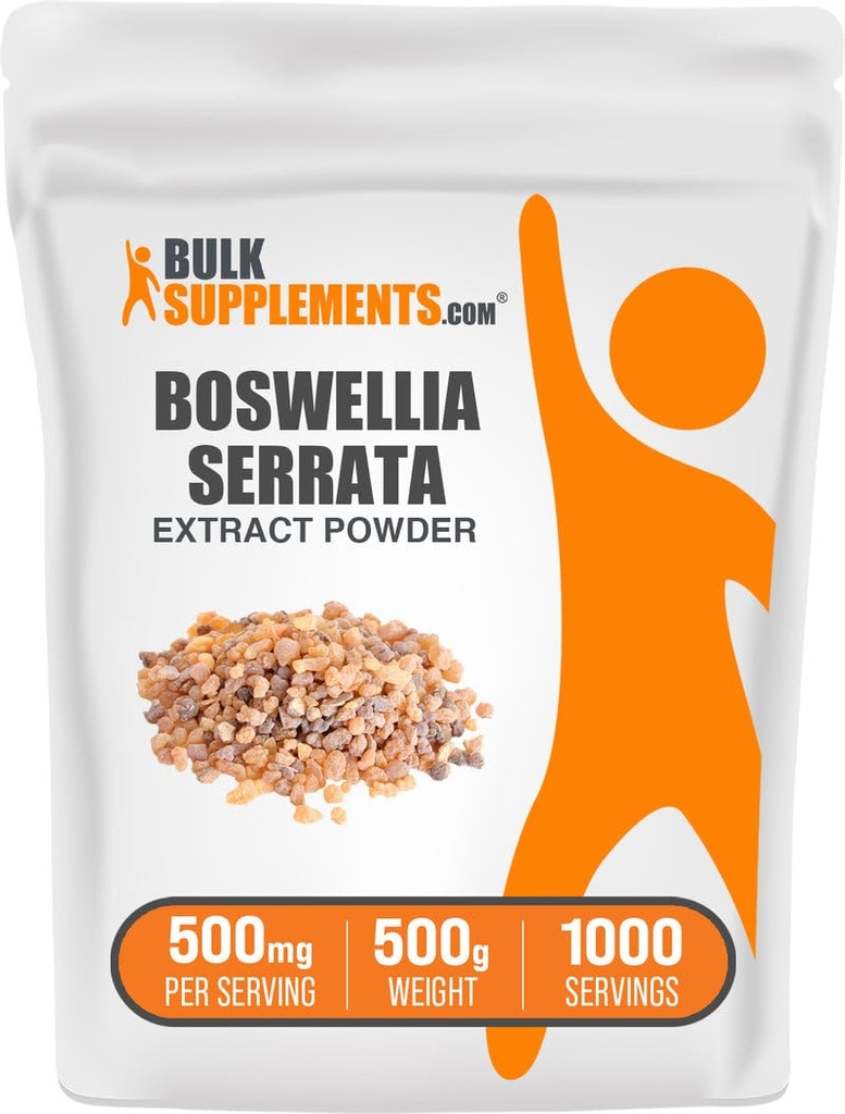 BulkSupplements.com Boswellia Serrata 추출물 분말 - Frankincense 수지에서 Boswellia Supplement - Vegan & Gluten 무료, 서빙 당 500mg, 500g (1.1 파운드) (팩 1)
