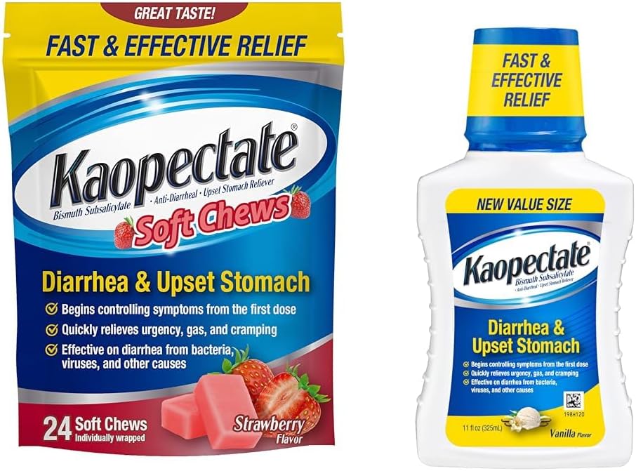 Kaopectate 반대로 Diarrheal 연약한 Chews 24 조사 및 상쇄 Stomach 기복 액체 11 Fl Oz