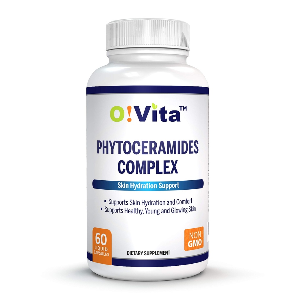 Phytoceramides Complex, 피부 수리 및 회춘, 노화 방지 지원, 비타민 C, B-6 및 B-12, 2 월 공급 (60 비 GMO 액체 캡슐)와 식물 파생 된 Ceramides