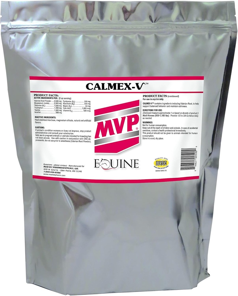 Calmex-V (10lb) 말에 대한 Calming 지원.