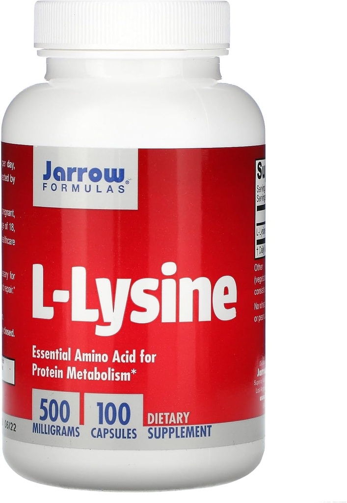 Jarrow 공식 - L-Lysine, 500 mg, 100 캡슐