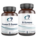 건강 비타민 D Supreme + B-Supreme Essentials Duo - 5000 IU 비타민 D3 + 비타민 K, Active B Complex (2 제품 세트)