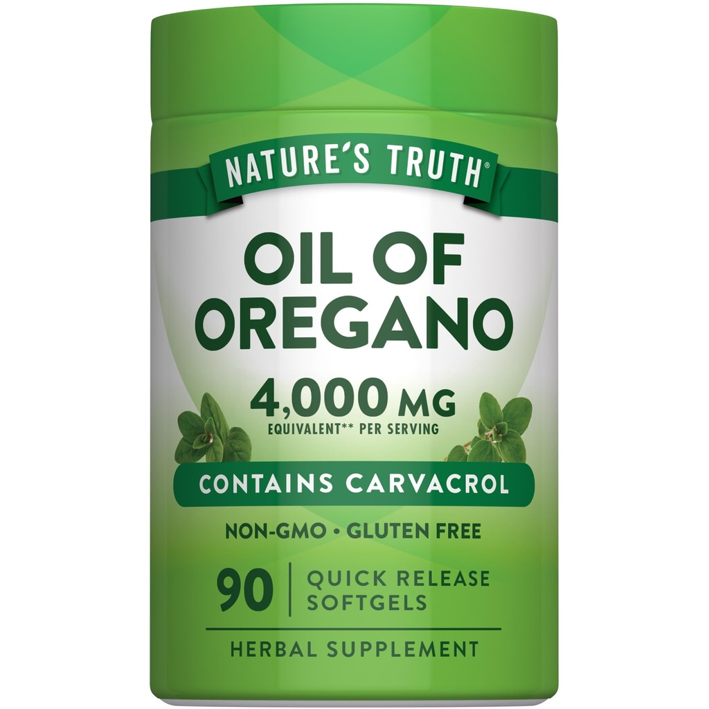 Nature's Truth Oregano Oil Softgels | 90 알약 | 카프롤 포함 | 비 GMO & 글루텐 무료 보충