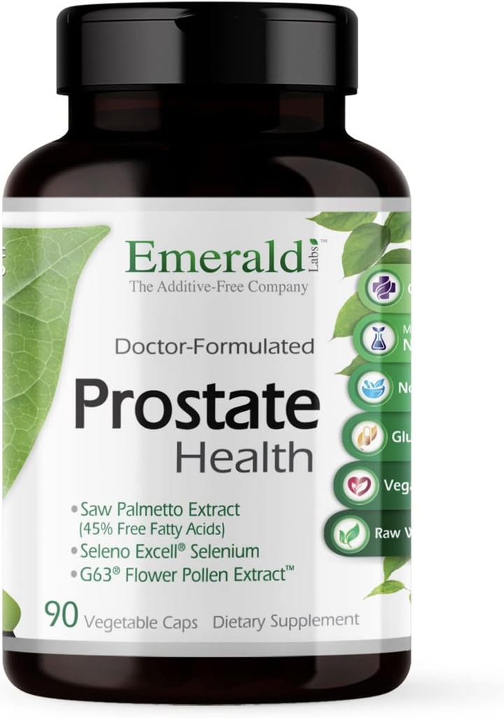 EMERALD LABS 전립선 건강 - 정상 지원은 Saw Palmetto, Lycopene, Sting Nettle & More*와 보충 - Vegan & Gluten-Free - 90 식물성 캡슐 (30 일 공급)