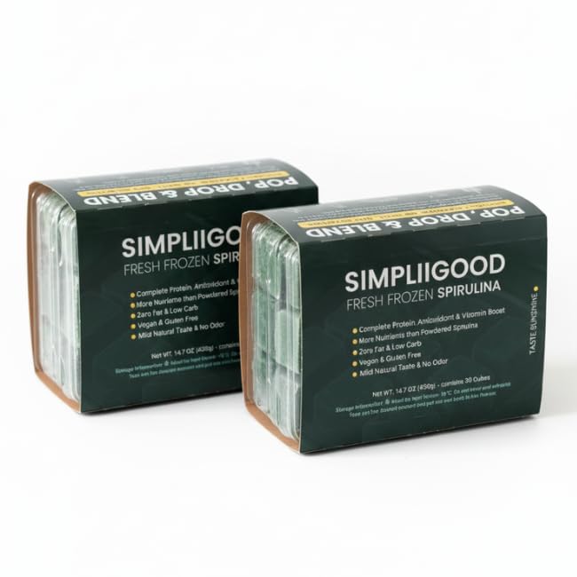 Spirulina Cubes - 고단백, 비타민-Rich Superfood with Natural flavor - Vegan, 글루텐-Free Nutrient Powerhouse Spirulina Pods for Smoothies - (840, 그램)