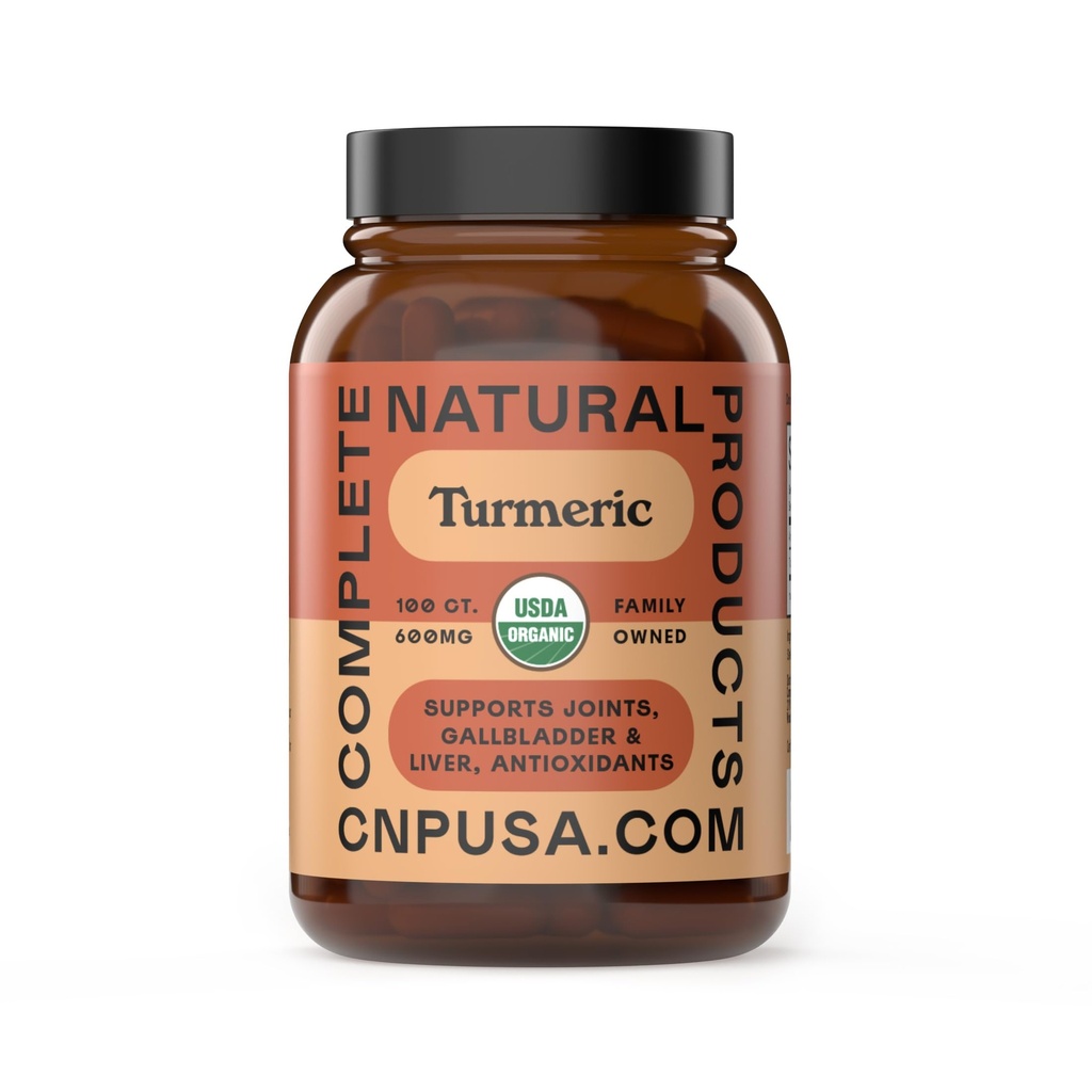 유기 심황 캡슐 - 익지않는 & 순수한 Curcumin 뿌리 분말 보충교재, 100 캡슐 600mg, Gallbladder, 간결하고, 지원
