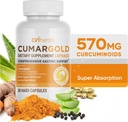 Cumargold 570mg Curcuminoids 관린, Licorice 뿌리 & Aloe Vera를 가진 심황 Curcumin 보충교재 - 높은 힘 자연적인 웰니스 캡슐 (30 조사)