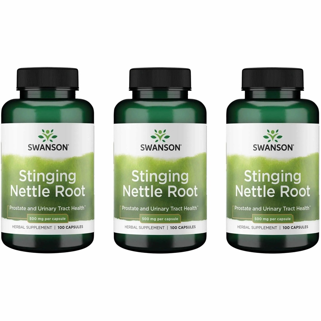 Swanson Stinging Nettle Root (Urtica Dioica) - 초본 보충 - (100 캡슐, 500mg) (3 팩)