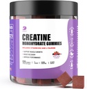 Creatine Gummies - 남성 및 여성을위한 Creatine Monohydrate Gummies - 서빙 - 증가 초점 당 Creatine Monohydrate, 힘, 내구력 - 건물 근육, 설탕 무료, 빈, 비 GMO 120 Ct