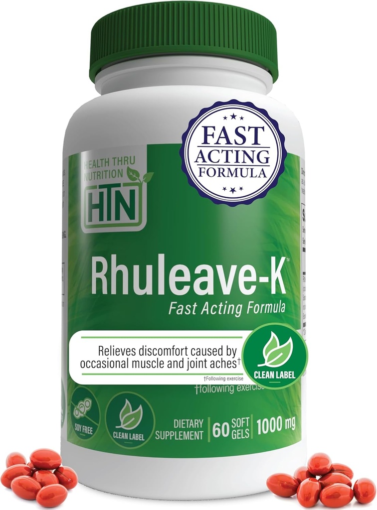 건강 스럽 영양 급성 공식 | Rhuleave-K 1,000mg Curcumin, Boswellia 및 Black Sesame Seed Oil | 관절 및 근육 빠른 행동 | 임상 스 터 드 | Non-GMO (60)