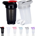 셰이커 병 단백질 쉐이크 컵과 10-Ounce/300ML ShakerBottle Whisk 공, 단백질 ShakerBottles 세트, 비 BPA 플라스틱 (Black+Grey (2PCS)