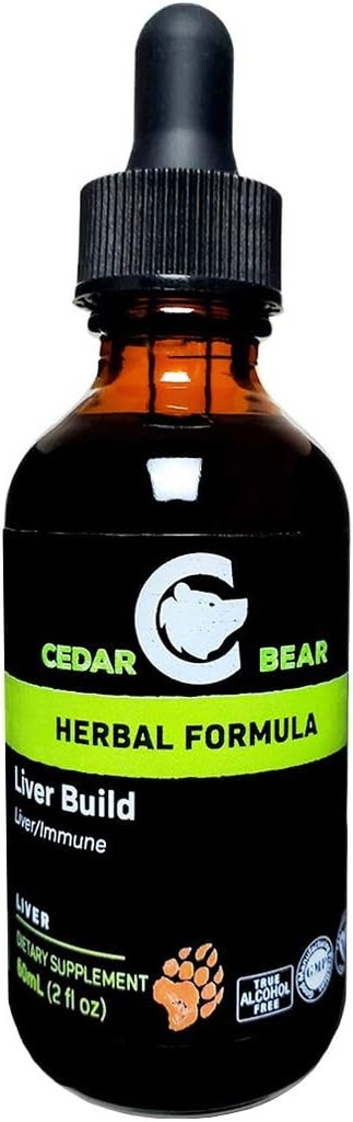 Cedar Bear Liver는 액체 초본 보충을 구축하는 데 도움이 강화 Liver 및 Gallbladder 기능 2 Fl Oz