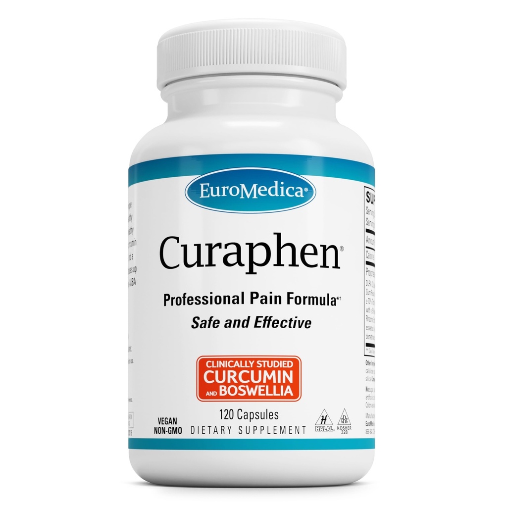 EuroMedica Curaphen - 순환 & Endorphin 지원을 위한 Curcumin 보충교재 - Occasional Discomfort를 위한 지원 - 원조 건강한 근육 - 120의 캡슐