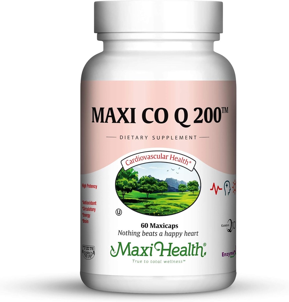 Maxi 건강 CO Q10 200mg - Coenzyme Q10 보충 - 심장 건강 - 60 캡슐 - 코셔