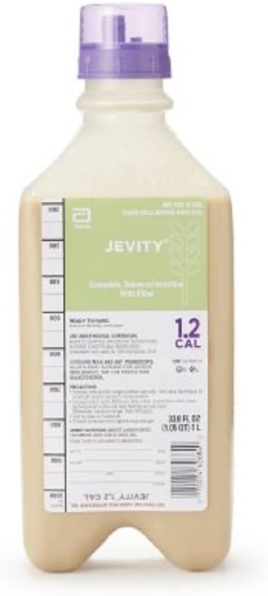 Jevity Plus Ross Ready-To-Hang 1.2 Cal / Ml High-Nitrogen 액체 영양 특허 섬유 혼합 1000 Ml 어댑터 캡 - 1 케이스 8