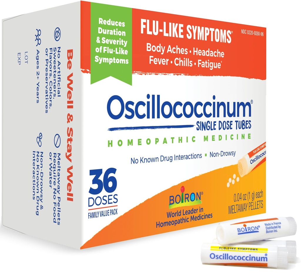 Boiron Oscillococcinum Homeopathic Medicine for flu-Like Symptoms, 화이트, 36 조사