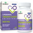 Liposomal Ubiquinol CoQ10 800 MG Softgel, 높은 흡수 CoQ10 Ubiquinol 보충교재, 활동적인 Coenzyme Q10 800mg의 심장 & 뇌 기능을 위한 강력한 산화 방지제, 에너지 생산, 60 Vegan Softgels
