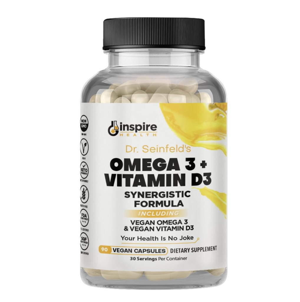 붕대 영양 Vegan Omega 3와 비타민 D3 보충교재 90Ct