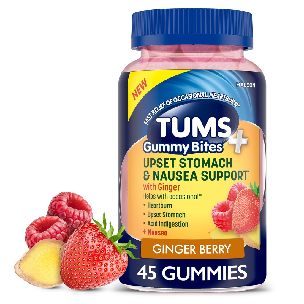 TUMS Plus Upset Stomach & Nausea 지원, 규정식 보충교재, 제빵 - 45 조사