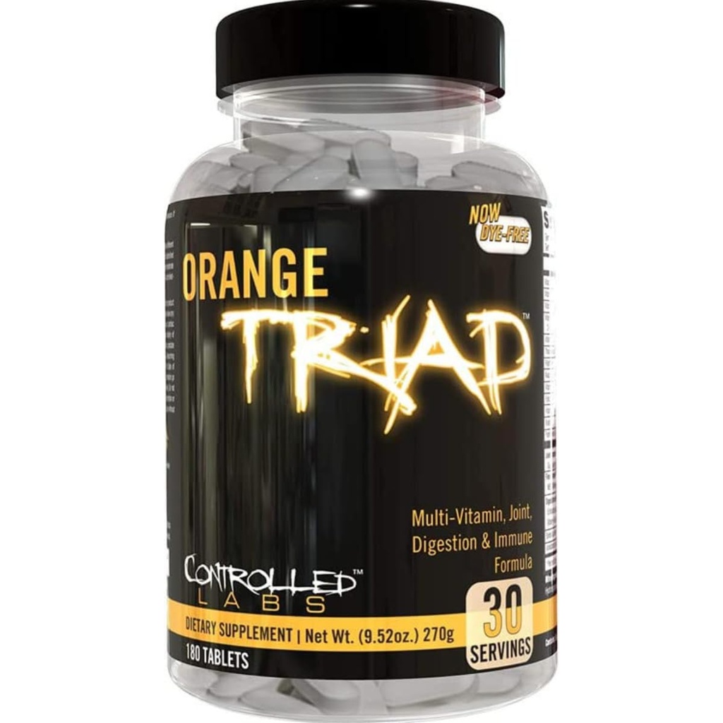 CONTROLLED LABS Orange Triad Daily Multivitamin, 운동, 소화, 면역, 관절, 45 serv - Tablets (180 Count (Pack of 1))