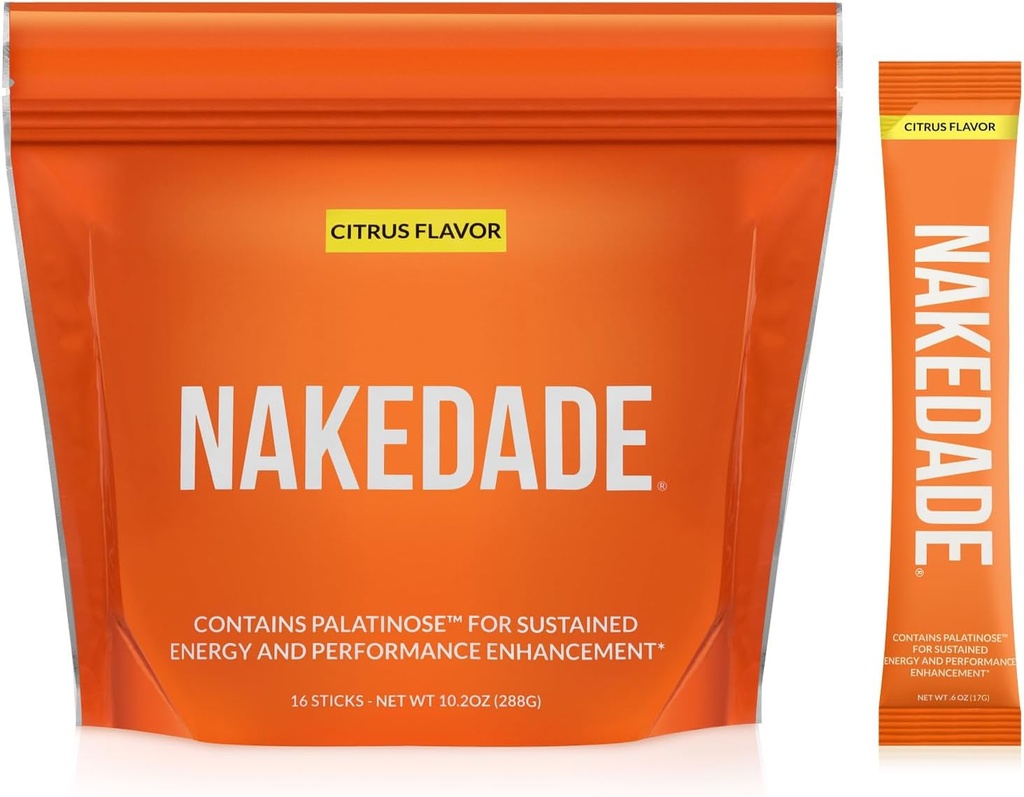 Nakedade Citrus - 성능 강화 스포츠 음료 분말 - 전해질 분말 - GMO 또는 인공 감미료, 글루텐 - 무료, Soy-Free, Dairy-Free -