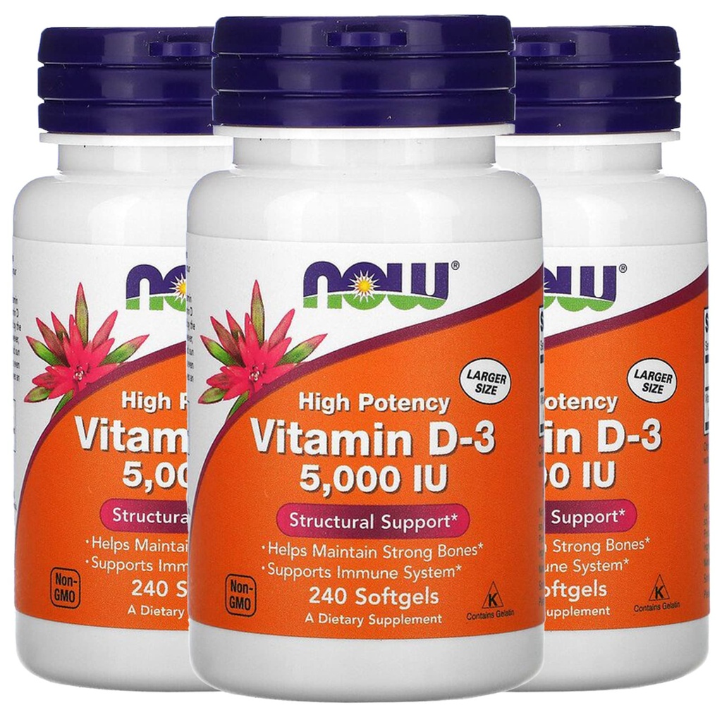 이제 비타민 D-3 5000 IU, 240 Softgels, 3 팩