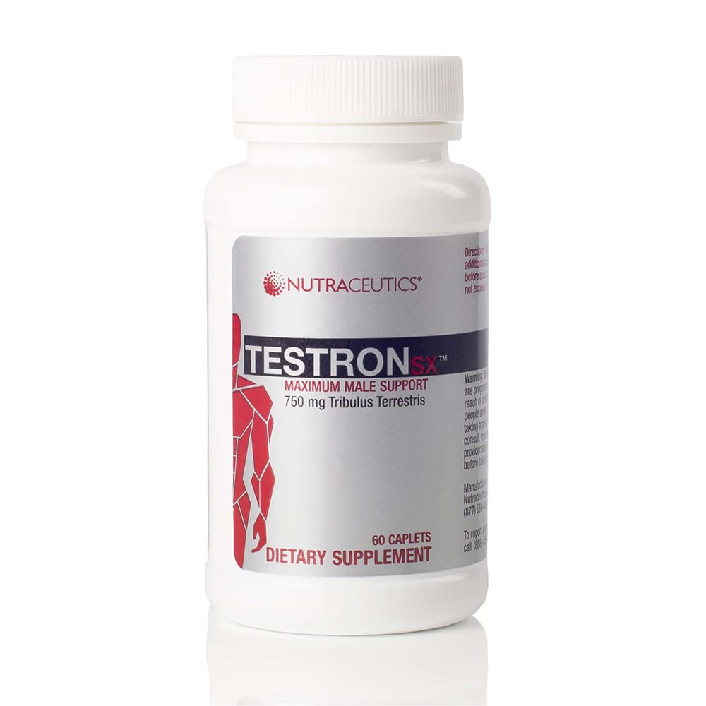 TestronSX – 750mg Tribulus Terrestris와 테스토스테론 지원 – 남성 활력, 체력 및 성능 향상 – 60 캡슐