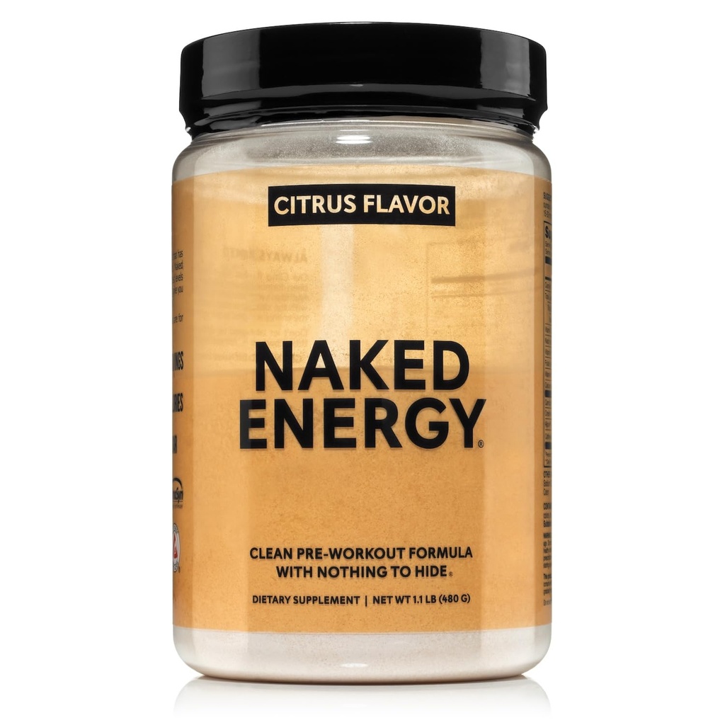 NAKED Citrus Energy - 남성과 여성을위한 Citrus 맛있는 Clean Pre 운동 보충, Vegan Friendly, 추가 감미료, 색상 또는 맛 - 30 서빙