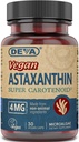 DEVA 영양 비타민 Astaxanthin 4mg, Vegan, Haematococcus Pluvialis Microalgae, 30 캡슐, 2 팩