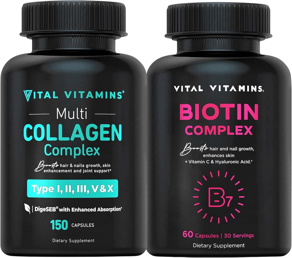 Vital Vitamins Multi Collagen 알약 + Biotin Complex 알약