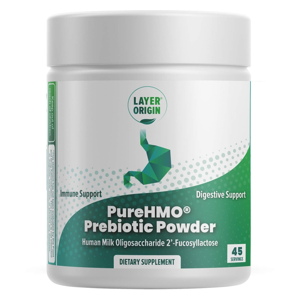 층 원산지 | PureHMO 인간 우유 Oligosaccharide (HMO 2'-FL) Prebiotic 섬유 분말 - 피드 200 억 Probiotics/Scoop, 45 서빙