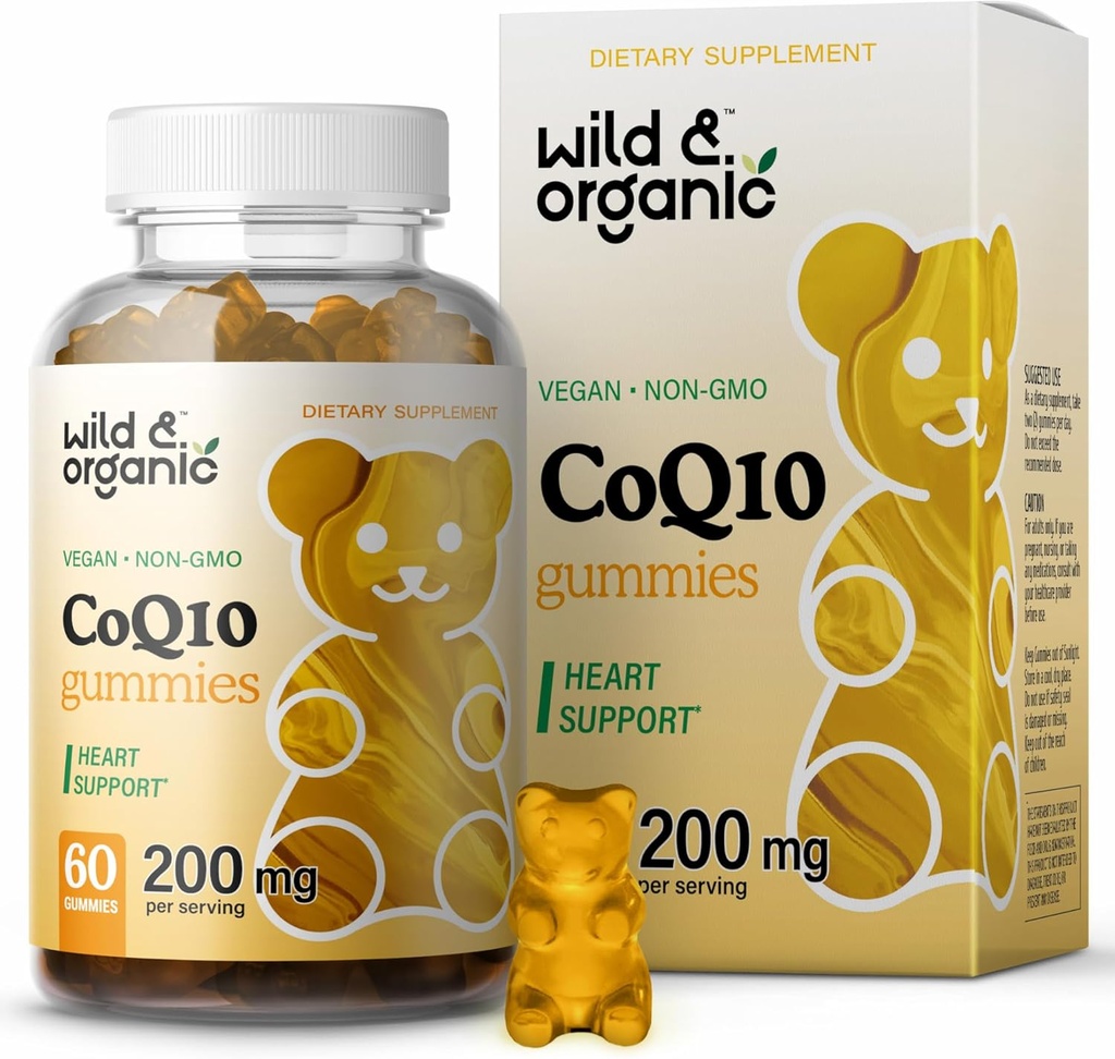 야생 & 유기 CoQ10 Gummies - Ubiquinone를 가진 Vegan CoQ10 200mg 산화 방지제 보충교재 - Coenzyme Q10-60 비 GMO Pectin Chewable를 가진 자연적인 에너지와 초점 Gummies
