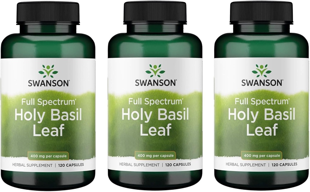 Swanson Holy Basil Leaf (Tulsi) - (120 캡슐, 800mg) 3 팩
