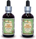 PAU d'arco (Tabebuia Impetiginosa) Glycerite, 말린 Bark 알콜 자유로운 액체 추출물 (브랜드 이름: HerbalTerra, 미국에서 Proudly 만드는) 2x2 fl.oz (2x60 ml)