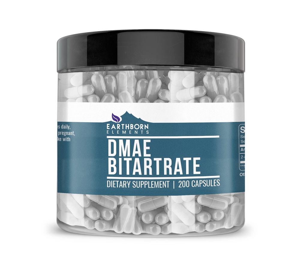 Earthborn 성분 DMAE Bitartrate 200의 캡슐, 순수한 & Undiluted, 첨가물 없음