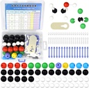 136pcs 유기 화학 분자 모델 학생 및 교사 무기 및 유기 학술 화학 교육 59 원자 및 76 링크 본드 및 1 링크 원자 제거