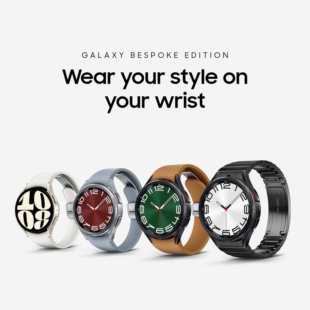 Samsung 은하 시계 6 Bespoke 판 44mm 독점적인 Bluetooth Smartwatch, 건강, 적당, 잠 추적자, 심박수 감시자, 사파이어 수정같은 유리, 미국 버전, 흑연 밴드, Milanese 검정